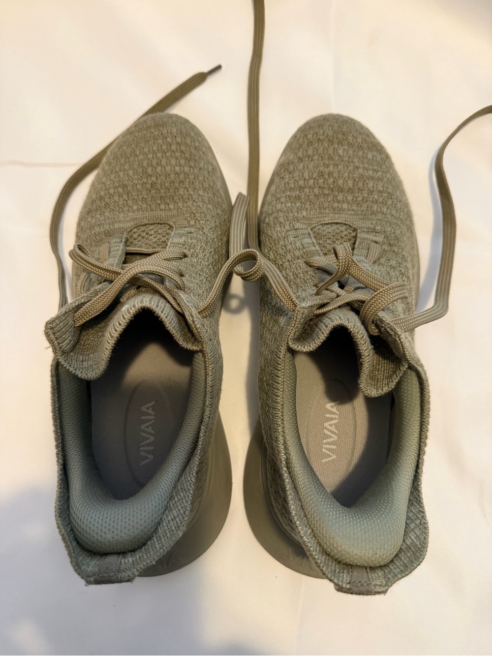 VIVAIA Women’s Knit Lace-Up Athletic Sneakers in Olive Green